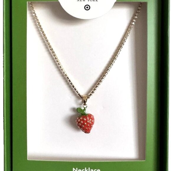 Kate Spade New York x Target Strawberry Charm Tennis Necklace NEW in BOX - Picture 1 of 10